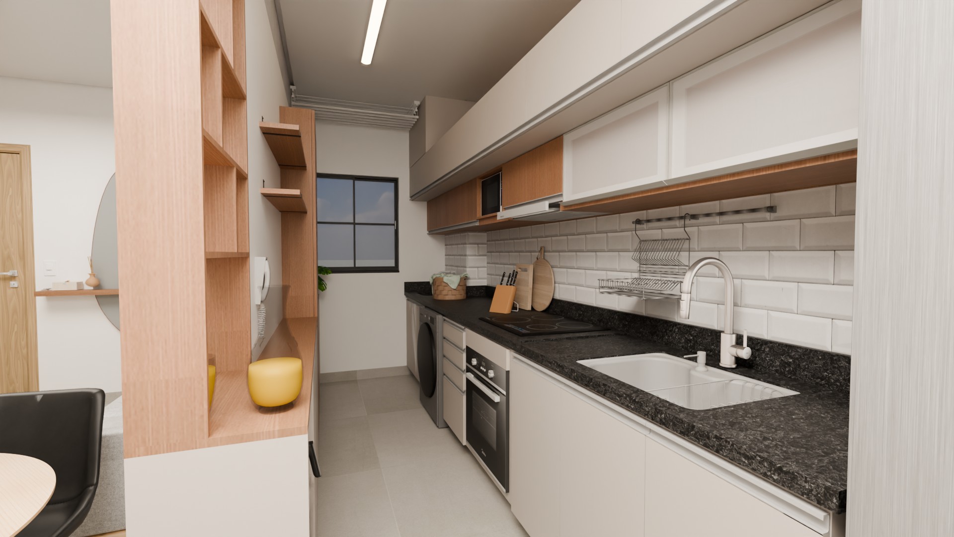 Cozinha do apartamento decorado