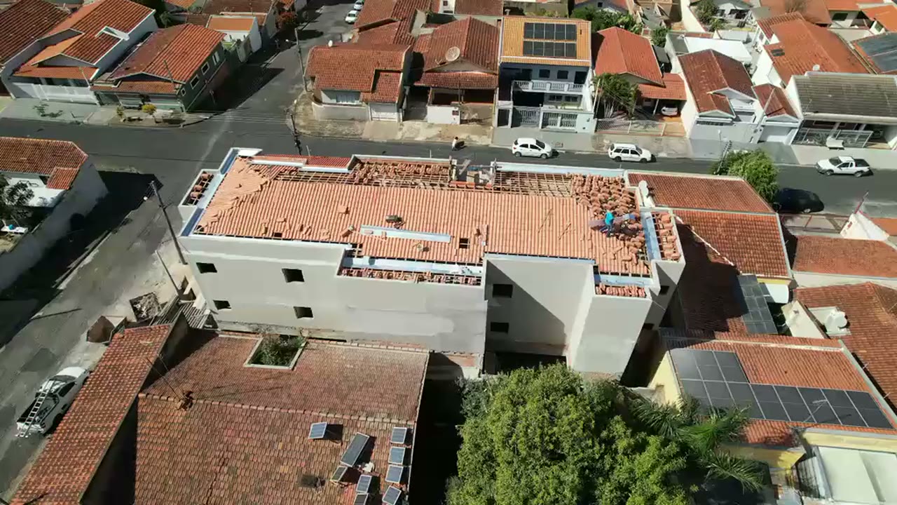 Vista de drone do bairro do Edifício Olívia